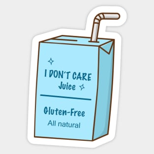 I don't care juice box Sticker